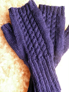 Fine Cabled Mitts - Click Image to Close