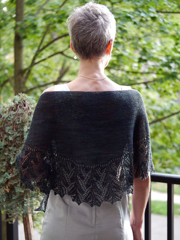 Twig and Leaf shawl designed and modeled by Anne Hanson