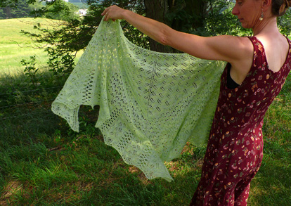 Bee Fields Triangle Shawl - Click Image to Close