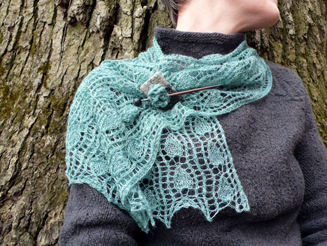 Pear and Trellis Scarf - Click Image to Close